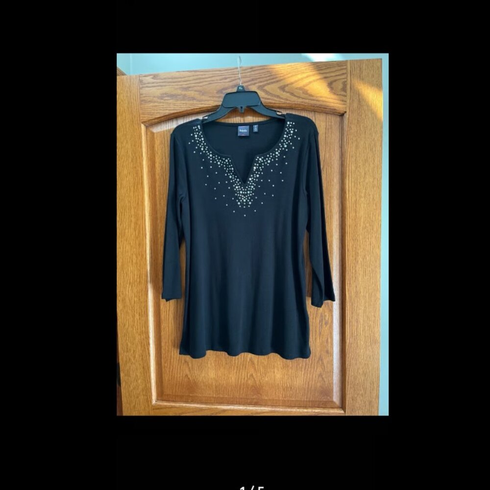 Rafaella Dressy Black Top - M - NWOT